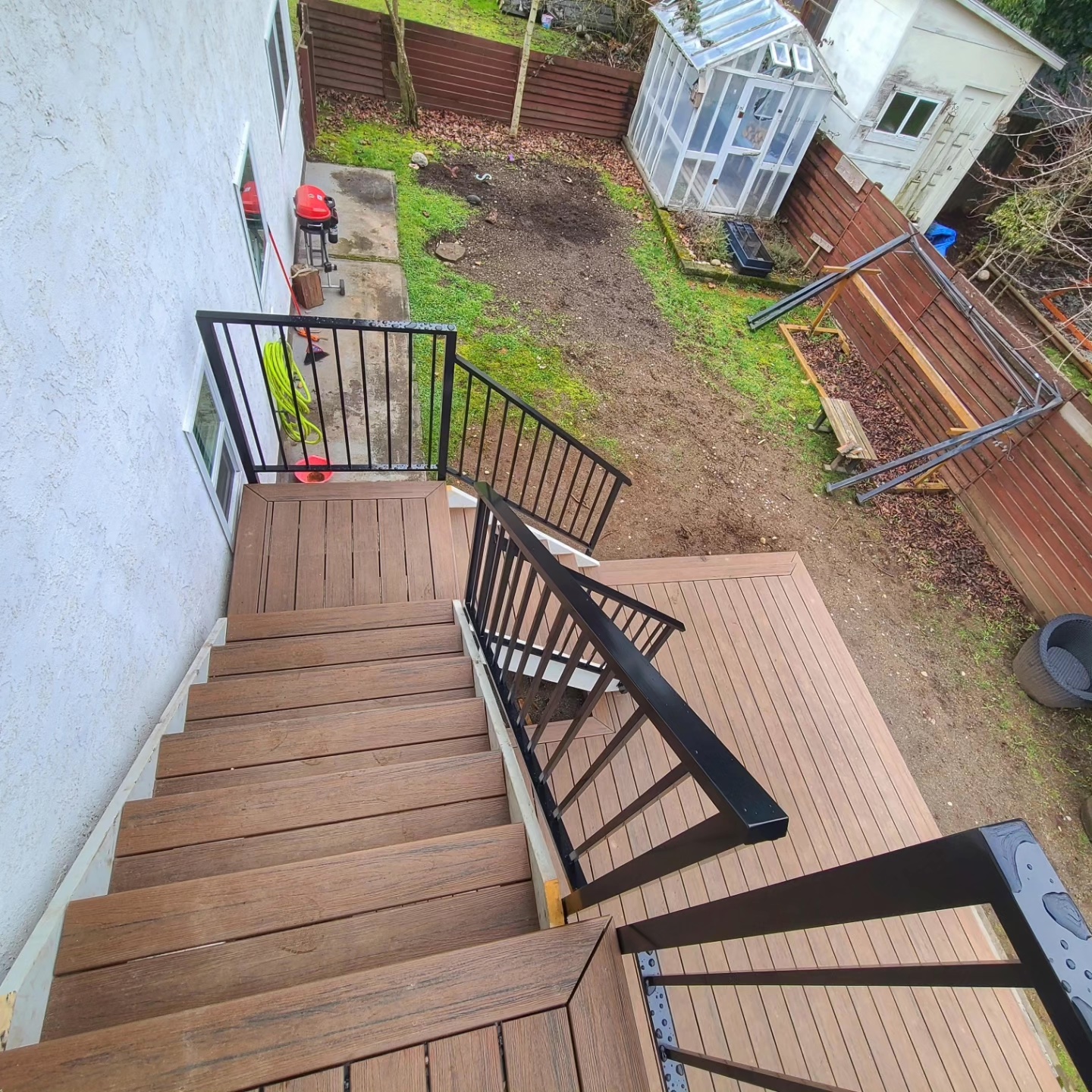 Custom Backyard Wooden Staircase 